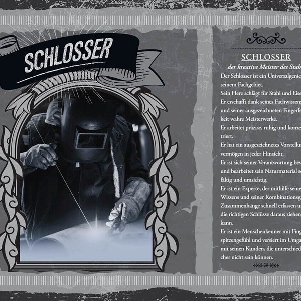 Schild Schlosser Beruf Schlosserei Handwerker 12x18 20x30 30x40 Blech/Holz