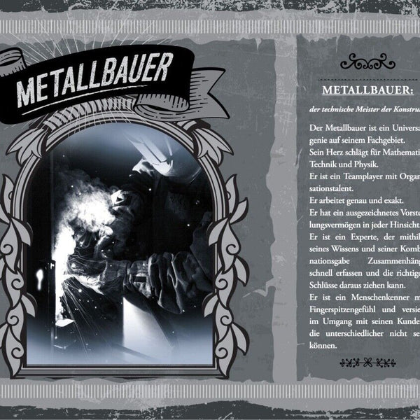 Schild Metallbauer Beruf Metallbau Handwerker 12x18 20x30 30x40 Blech/Holz