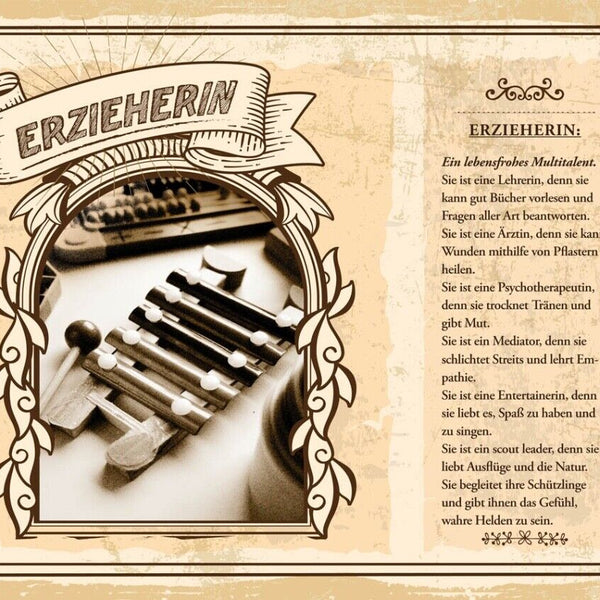 Schild Erzieherin Beruf Erziehung Betreuerin Kinder 12x18 20x30 30x40 Blech/Holz