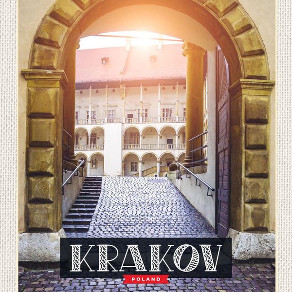 Schild Krakov Poland Krakau PL Wawel Burg Schloss 12x18 20x30 30x40 Blech/Holz