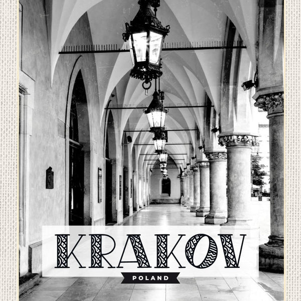 Schild Krakov Poland Krakau Polen Tuchhallen 12x18 20x30 30x40 Blech od. Holz