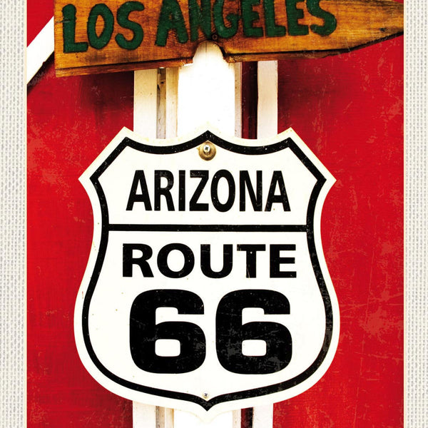 Schild Route 66 Wegweiser Los Angeles Highway USA 12x18 20x30 30x40 Blech/Holz