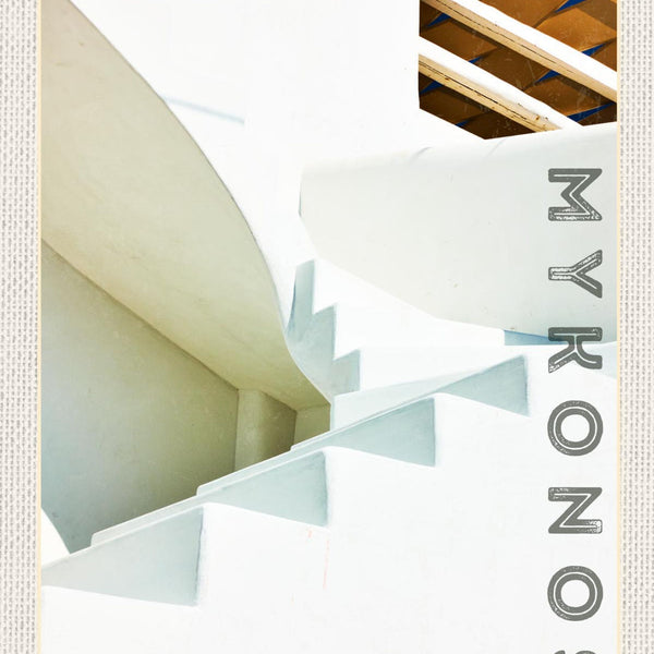 Schild Mykonos Greece Griechenland Treppe Stufen 12x18 20x30 30x40 Blech/Holz