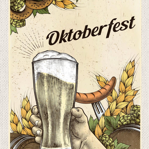 Schild Oktoberfest München Bayern Bier Wurst D 12x18 20x30 30x40 Blech/Holz