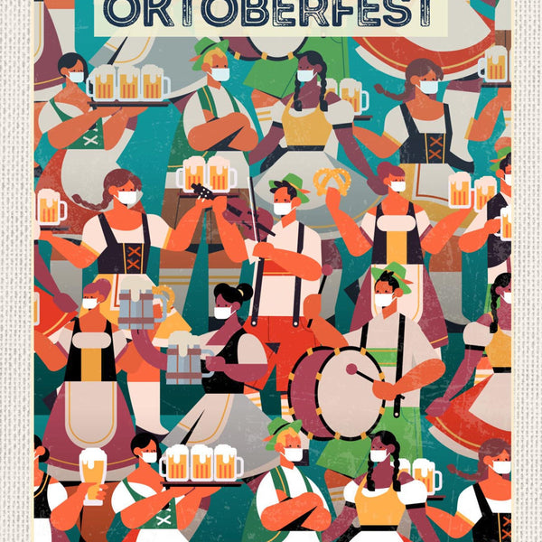 Schild Oktoberfest München Bayern Masken Bier D 12x18 20x30 30x40 Blech/Holz