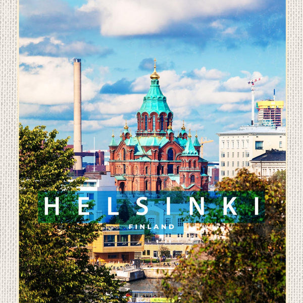 Schild Helsinki Finland Finnland Dom Kathedrale 12x18 20x30 30x40 Blech/Holz
