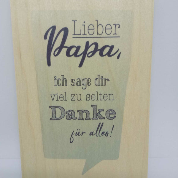 Holzpostkarte magnetisch Lieber Papa Spruch 14x10 Birkenholz 50307