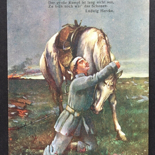 Gefunden (L.Herzka) Gedicht Soldat Pferd Militär Kriegsschauplatz 400861 TH