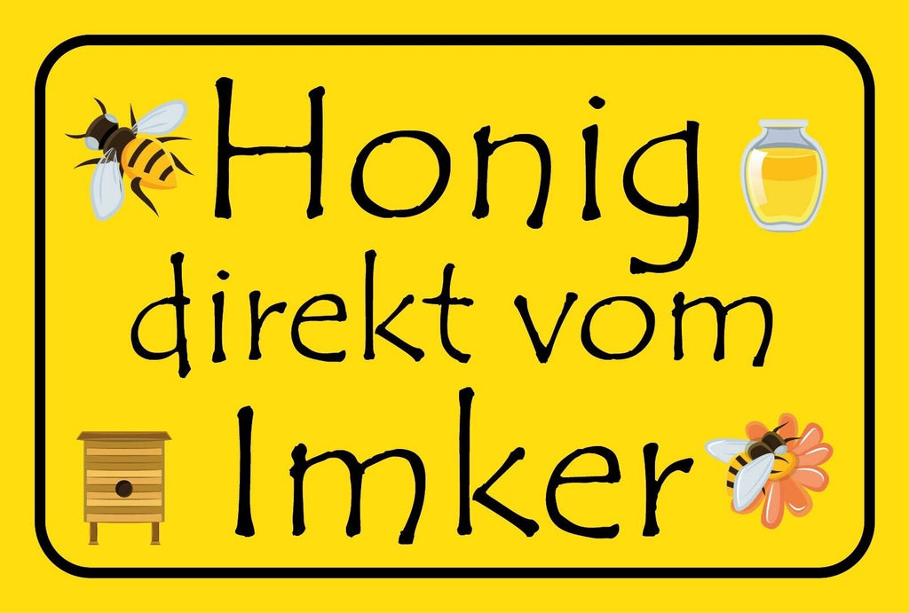 Schild Honig Imker Imkerei Stand Biene 12x18 / 20x30 / 30x40 Blech od. Holz
