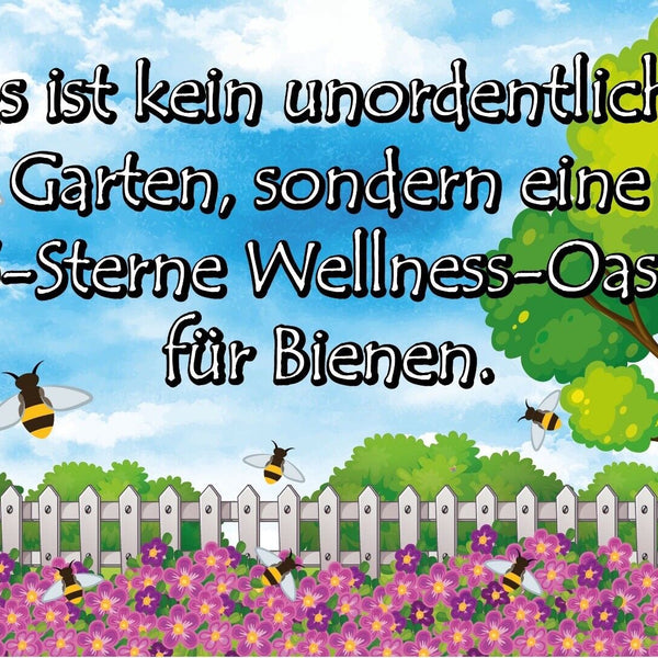 Nostalgie Schild Garten Bienen Imker Honig 12x18 / 20x30 / 30x40 Blech od. Holz