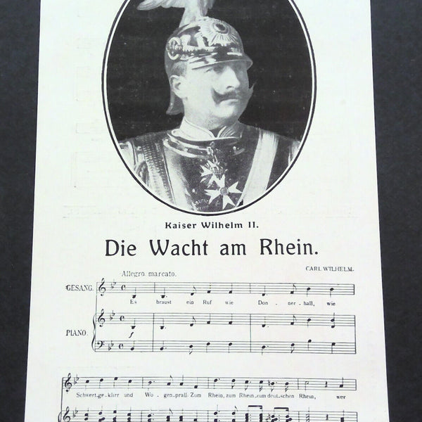 Kaiser Wilhelm II Die Wacht am Rhein Musikpostkarte JW 500264 C