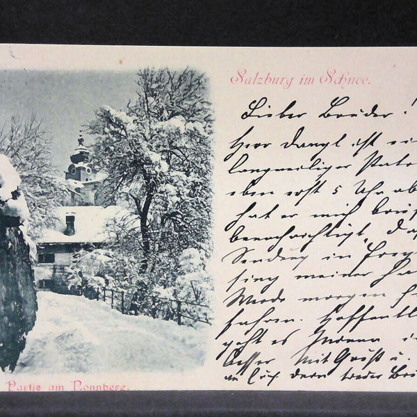 Salzburg im Schnee Winter Partie am Nonnberg JW165583