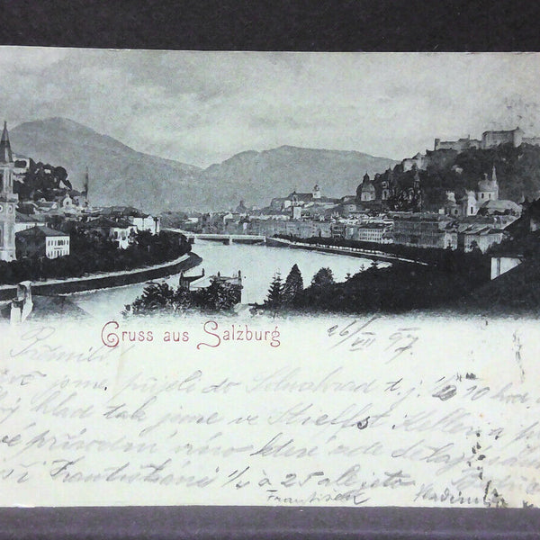 Gruss aus Salzburg Salzach Kirche Mondkarte JW5871