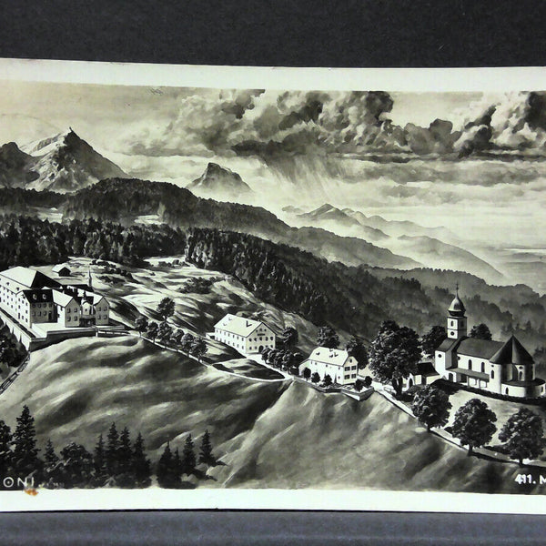 Maria Eck Wallfahrtsort Deutschland Zeichnung Berge JW165420