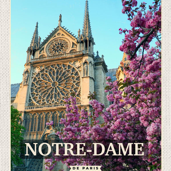 Schild Notre-Dame De Paris Frankreich Kathedrale 12x18 20x30 30x40 Blech/Holz