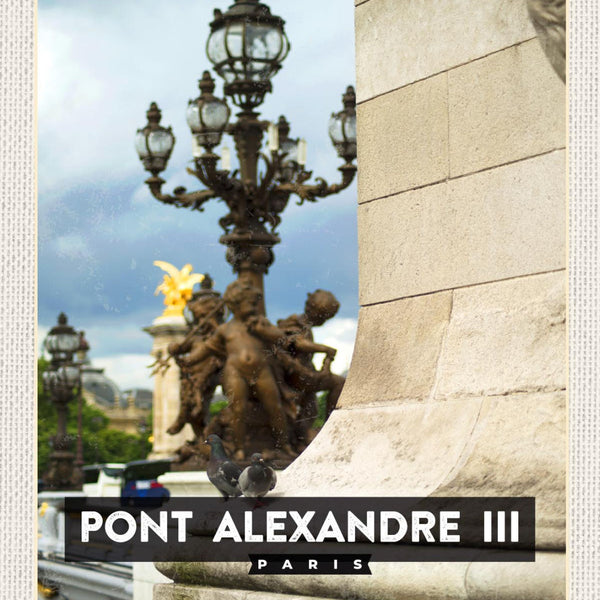 Schild Pont Alexander III Paris Frankreich Brücke 12x18 20x30 30x40 Blech/Holz