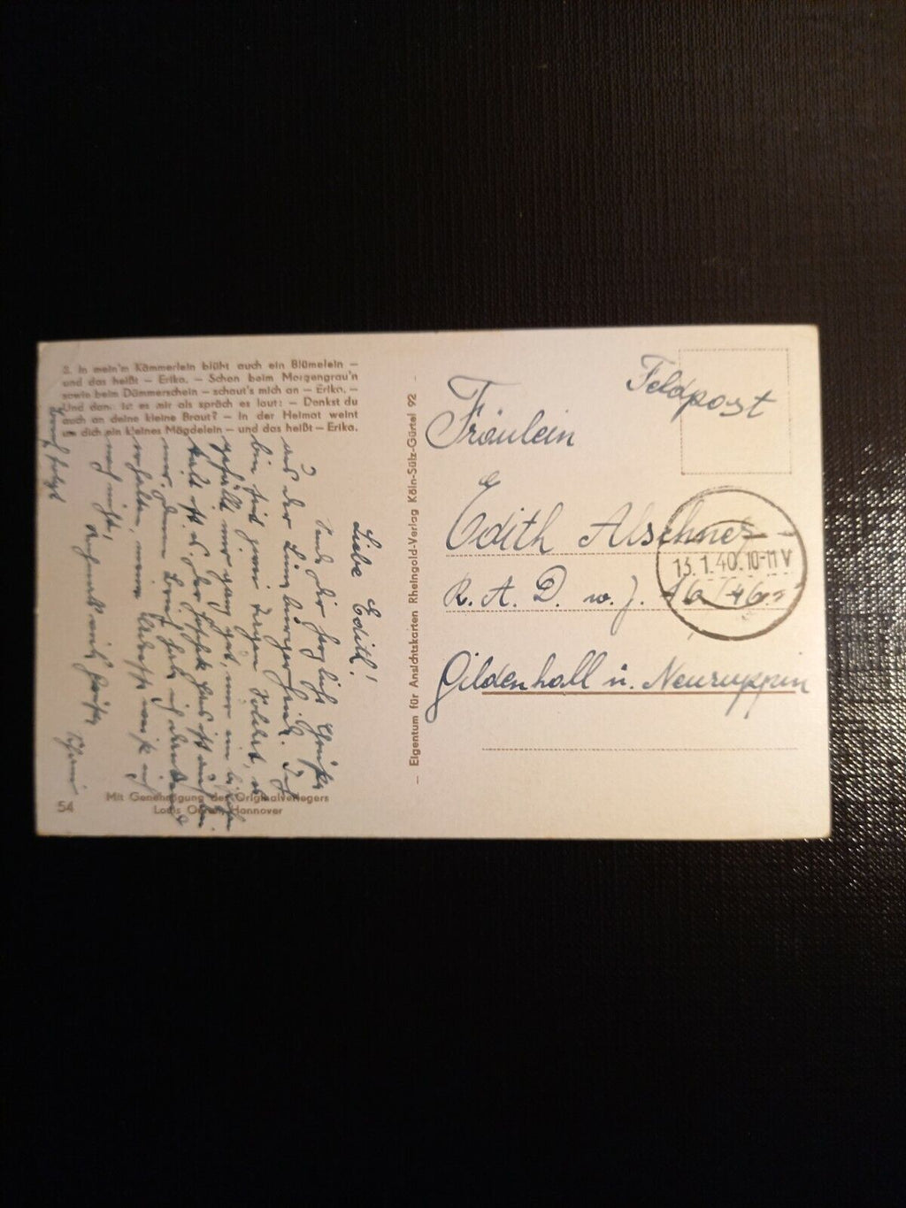Erika, Marsch und Soldatenlied 410537 gr D