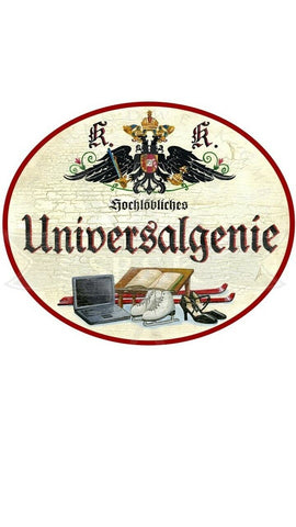 KuK Nostalgie Holzschild "Universalgenie Laptop"