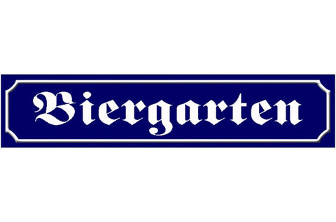Schild bier garten alkohol wirt lokal ort straße platz 46 x 10 blech od. holz