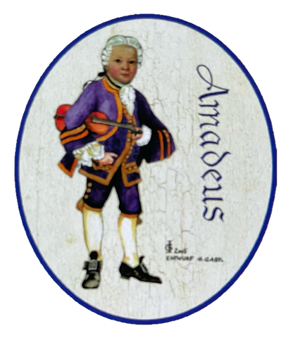 KuK Nostalgie Holzschild Amadeus Mozart Geige Musik Klassik Schild