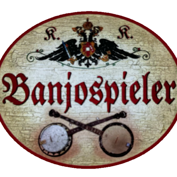 KuK Nostalgie Holzschild Banjospieler Banjo Musiker Musik Schild