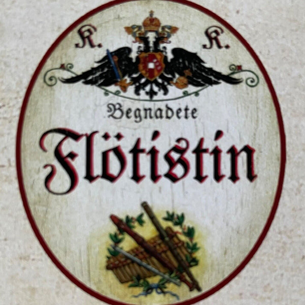 KuK Nostalgie Holzschild Begnadete Flötistin Flöte Flötenspielerin Schild