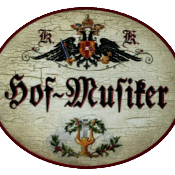 KuK Nostalgie Holzschild Hof-Musiker Musik Instrumente Musiker Schild