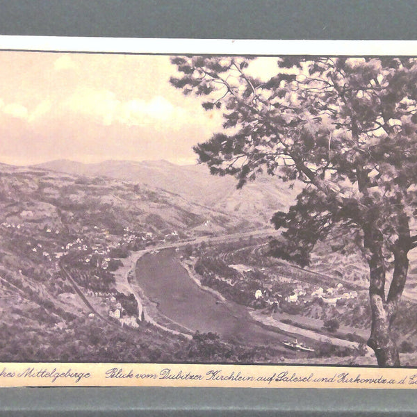 Böhmisches Mittelgebirge Blick vom Dubitzer Kirchlein auf Elbe JW 650294 C