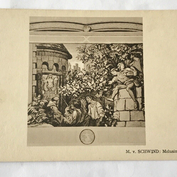 AK, Männer, Turm, Baum, Brunnen (20041 BW)