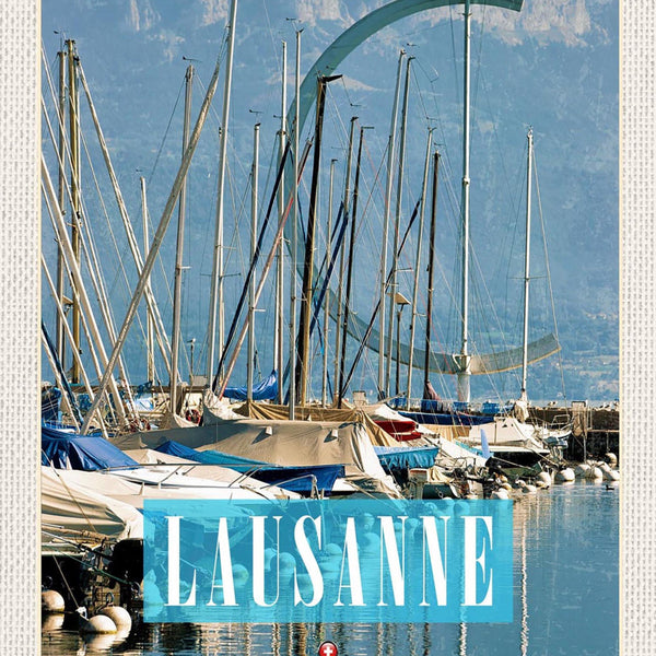 Schild Spruch Lausanne Schweiz Berge See JW