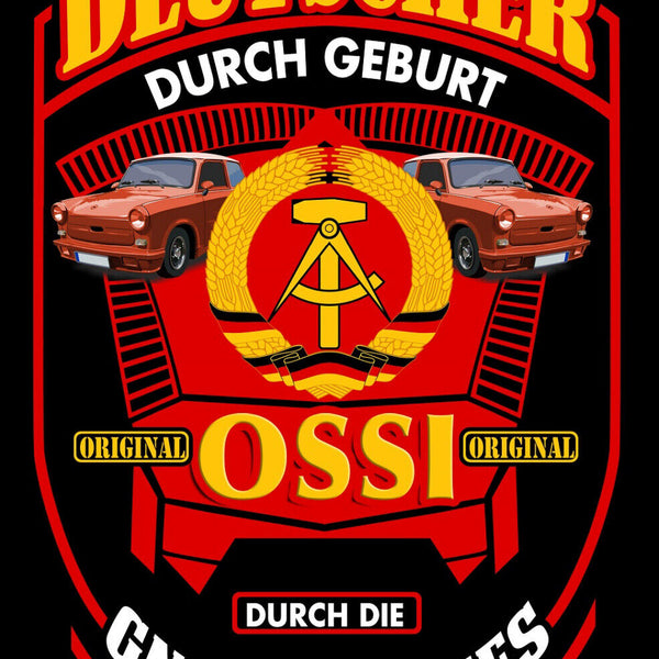 Schild Spruch Deutscher durch Geburt Ossi durch die Gnade Gottes DDR JW