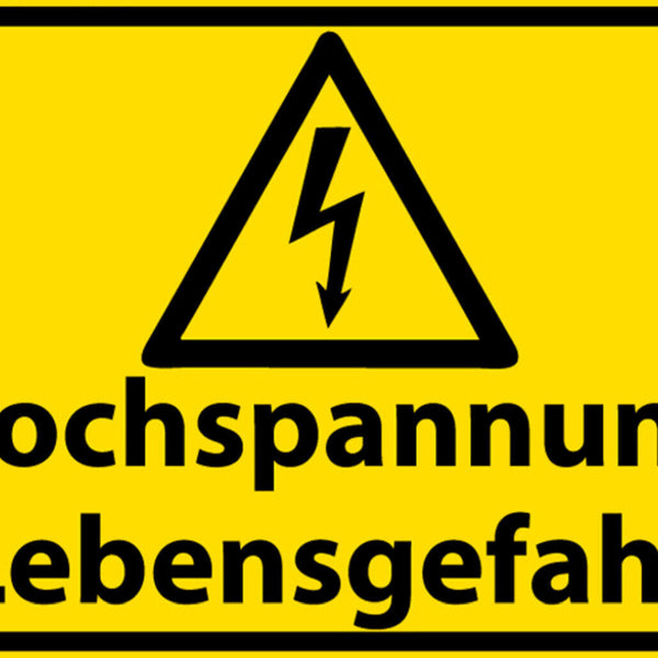 Schild Spruch Hochspannung Lebensgefahr Strom Warnung JW