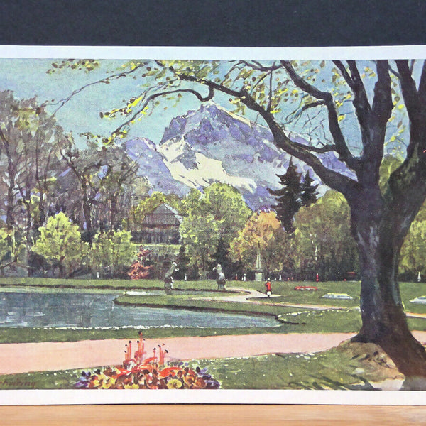 Salzburg Partie aus dem Hellbrunner Park Gemälde JW 650322 C