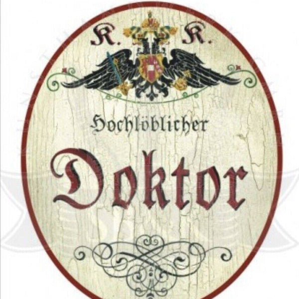 Kuk nostalgie holzschild  hochlöblicher doktor türschild
