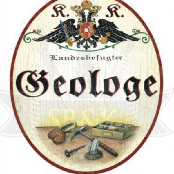 Kuk nostalgie holzschild  landesbefugter geologe türschild