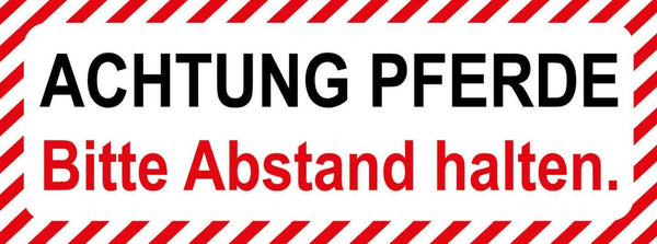 Schild achtung pferde bitte abstand halten pferd vorsicht 27x10 blech od.holz
