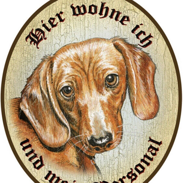 Kuk nostalgie türschild dackel hier wohne ich und mein personal