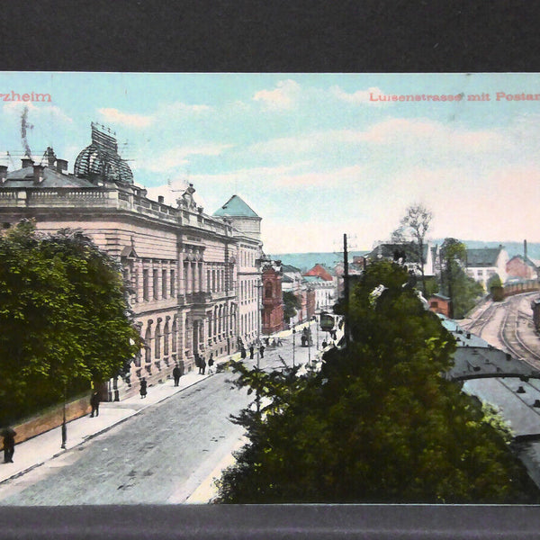 Pforzheim Luisenstrasse mit Postamt JW65456
