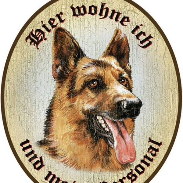Kuk nostalgie türschild deutscher schäferhund hier wohne ich und mein personal