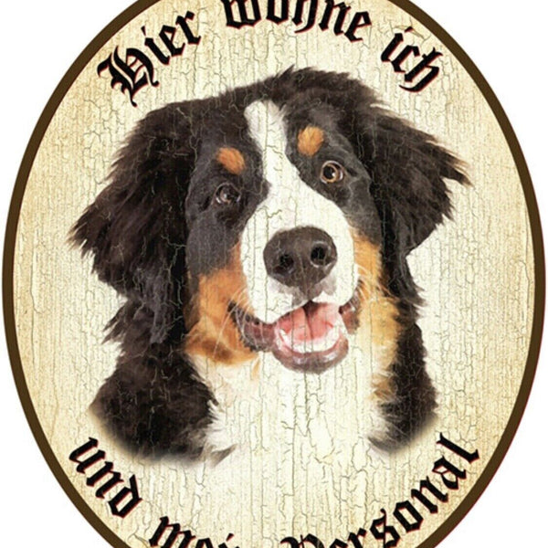 Kuk nostalgie türschild berner sennenhund hier wohne ich und mein personal