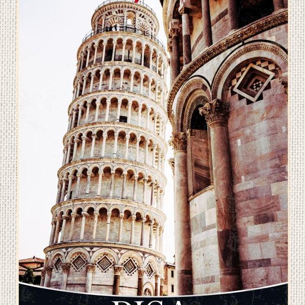 Schild Pisa Italy Italien Schiefer Turm Gebäude 12x18 20x30 30x40 Blech/Holz