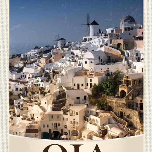 Schild Oia Greece Griechenland Santorin Stadt 12x18 20x30 30x40 Blech od. Holz