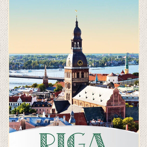 Schild Riga Latvia Lettland Kathedrale Stadt Schnee 12x18 20x30 30x40 Blech/Holz