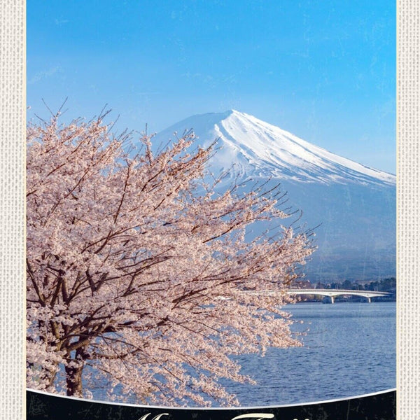 Schild Japan Mount Fuji San Berg Sakura Baum 12x18 20x30 30x40 Blech od. Holz