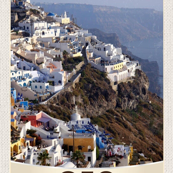 Schild Oia Greece Griechenland Santorin Stadt 12x18 20x30 30x40 Blech od. Holz