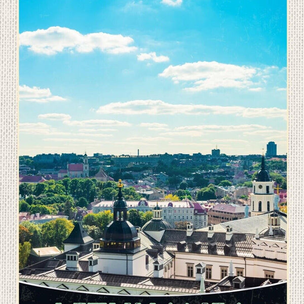 Schild Lithuania Litauen Großfürstl.Schloss Vilnius 12x18 20x30 30x40 Blech/Holz