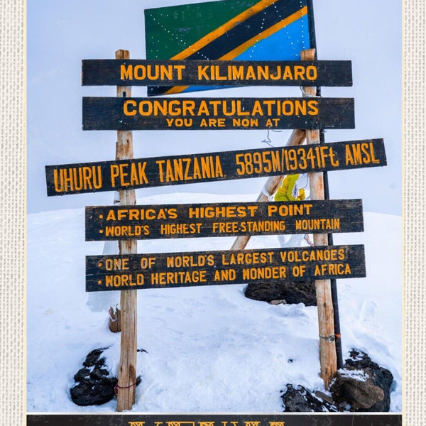 Schild "Kenya" Tansania Mt. Kilimanjaro Berg Afrika 12x18 20x30 30x40 Blech/Holz