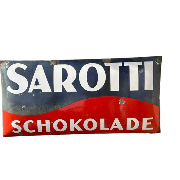 Sarotti Schokolade Emailschild ca. 60 x 122 cm  original Emaille Schild
