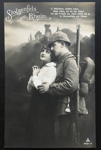 Stolzenfels am Rhein - Soldat mit Frau - Militär Krieg 400669 TH