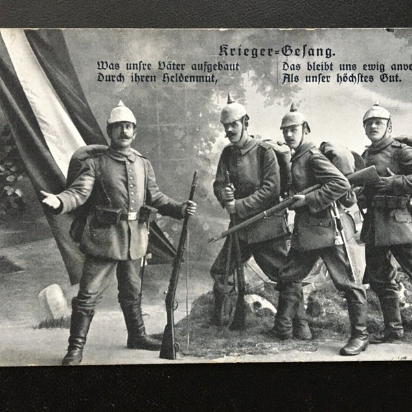 Krieger-Gesang - Lied Singende Soldaten Militär Krieg Pickelhaube  400625 TH